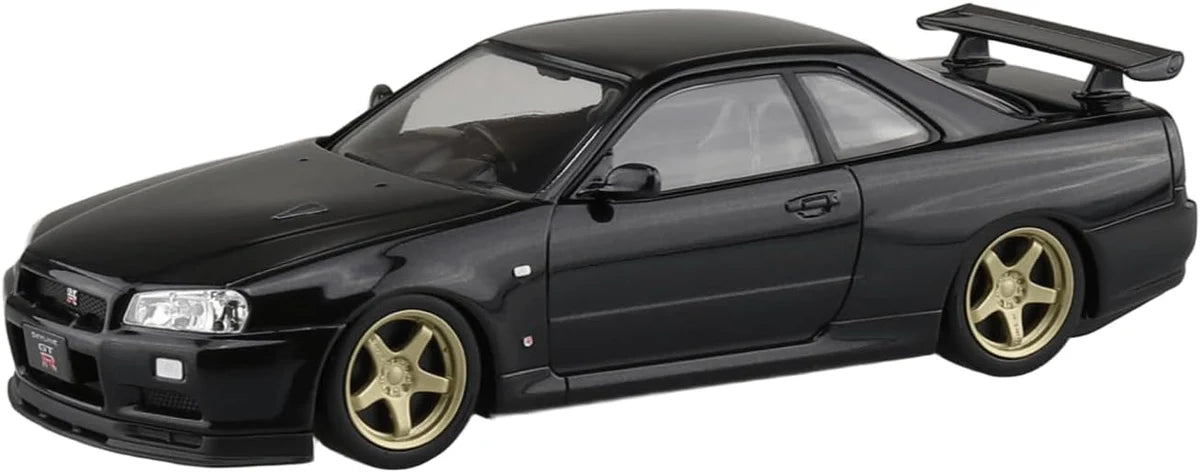 Aoshima Model Kits - 1/32 Snap Kit #12CU-BP Nissan R34 Skyline GT-R Custom Wheel (Black Pearl)