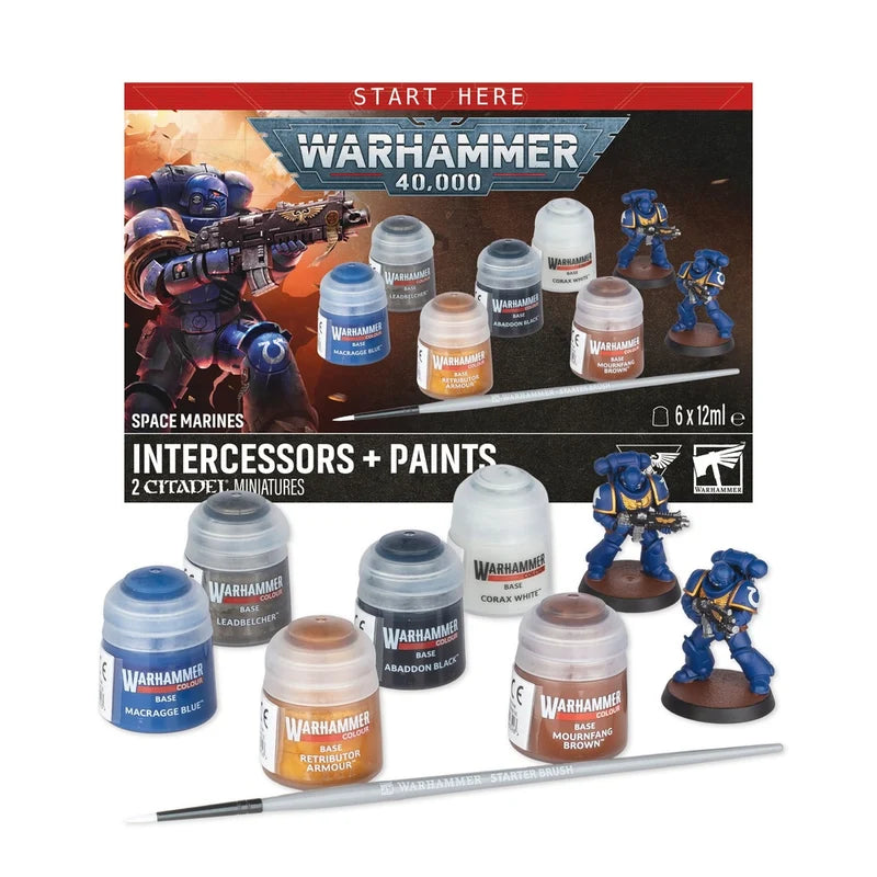 Games Workshop - Warhammer 40,000: Space Marines Intercessors + Paints - Starter paint Set