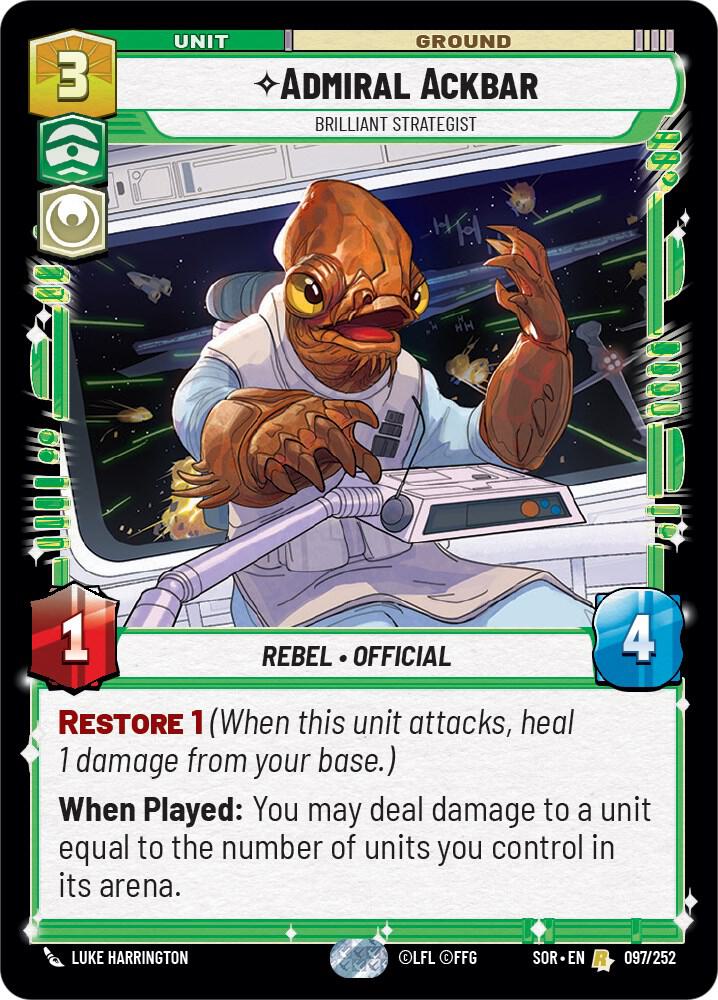 SWU Spark of the Rebellion - 097 Admiral Ackbar