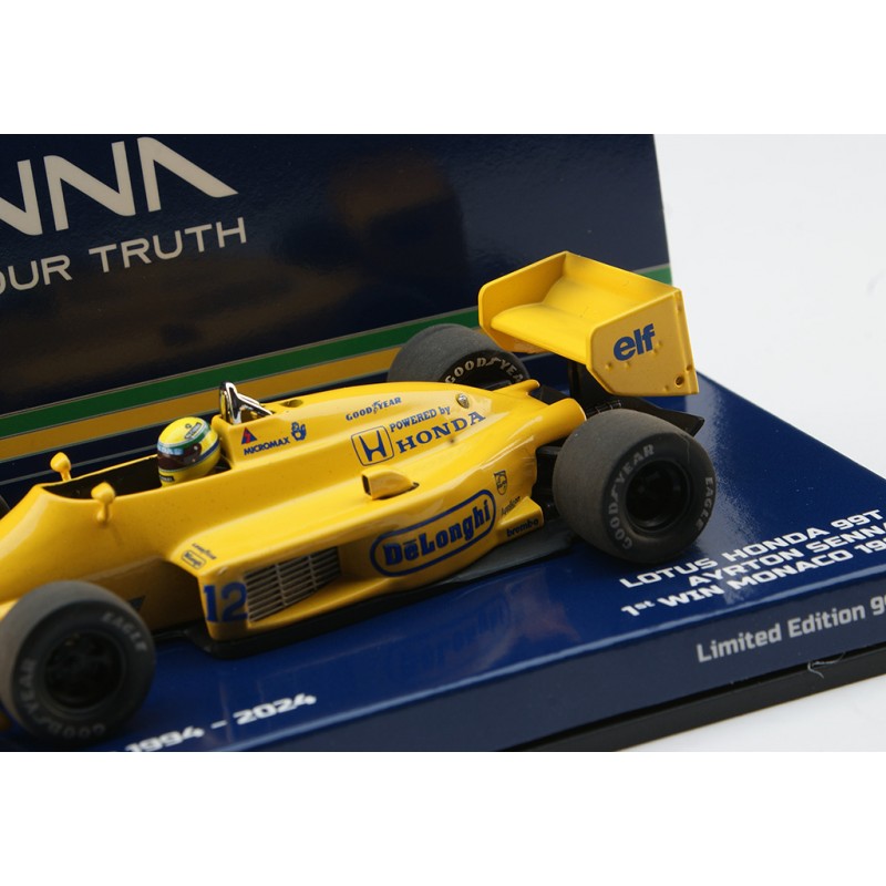 Minichamps - Ayrton Senna Lotus 99T Dirty versión #12 ganador Mónaco GP F1 1987, escala 1:43