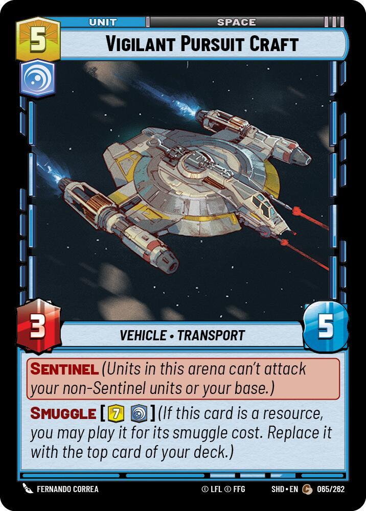 SWU Shadows of the Galaxy - Vigilant Pursuit Craft