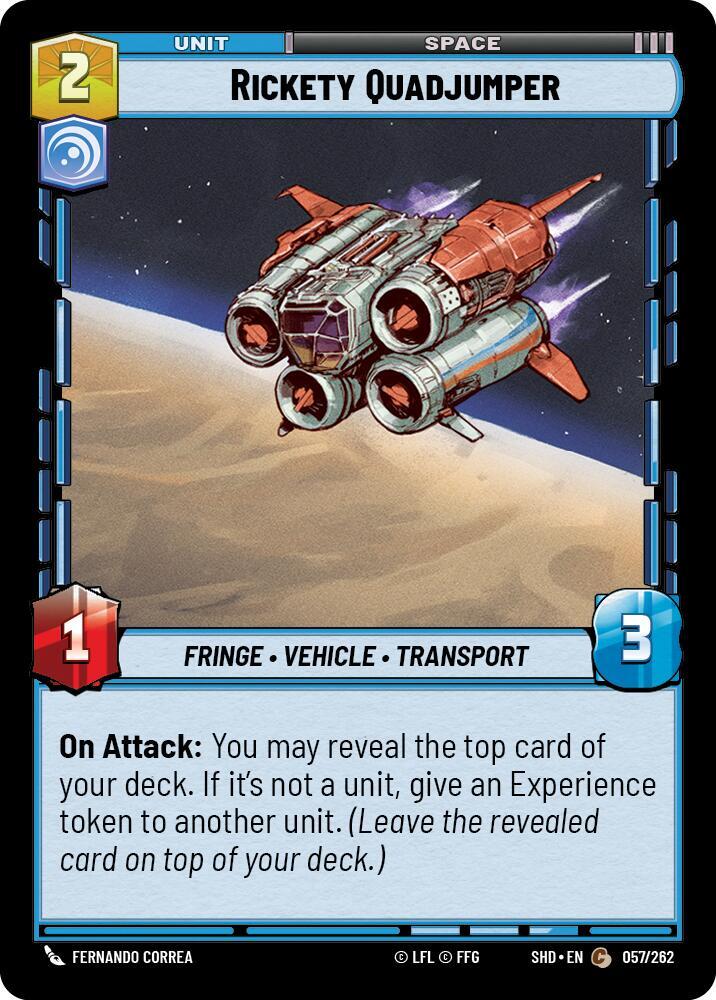SWU Shadows of the Galaxy - Rickety Quadjumper