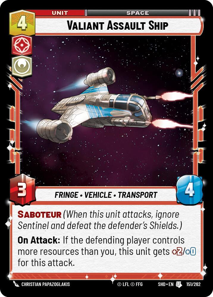 SWU Shadows of the Galaxy - Valiant Assault Ship