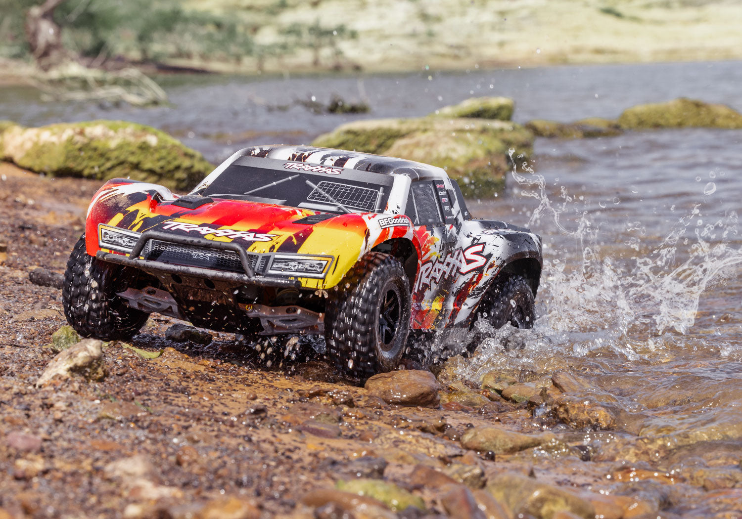 Traxxas - Slash VX3 1/10 RTR 2WD Brushless Short Course Truck w/VX3 ESC, TQi™ Sport 2.4GHz Radio & TSM®, Roja