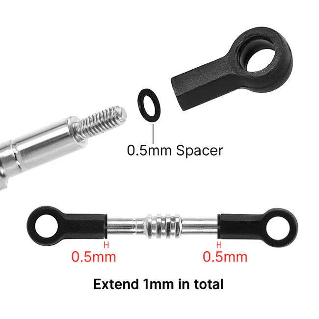 INJORA - Adjustable Stainless Steel Links Set for Losi Micro-B Micro-T