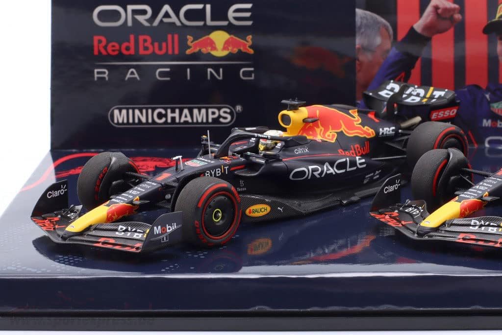 Minichamps - Red Bull - F1 Set 2X RB18 Team Oracle Red Bul Racing #1 Winner Emilia Romagna Italy GP World Champion 2022 Max Verstappen + #11 2nd Emilia Romagna Italy GP 2022 Sergio Pérez, escala 1:43