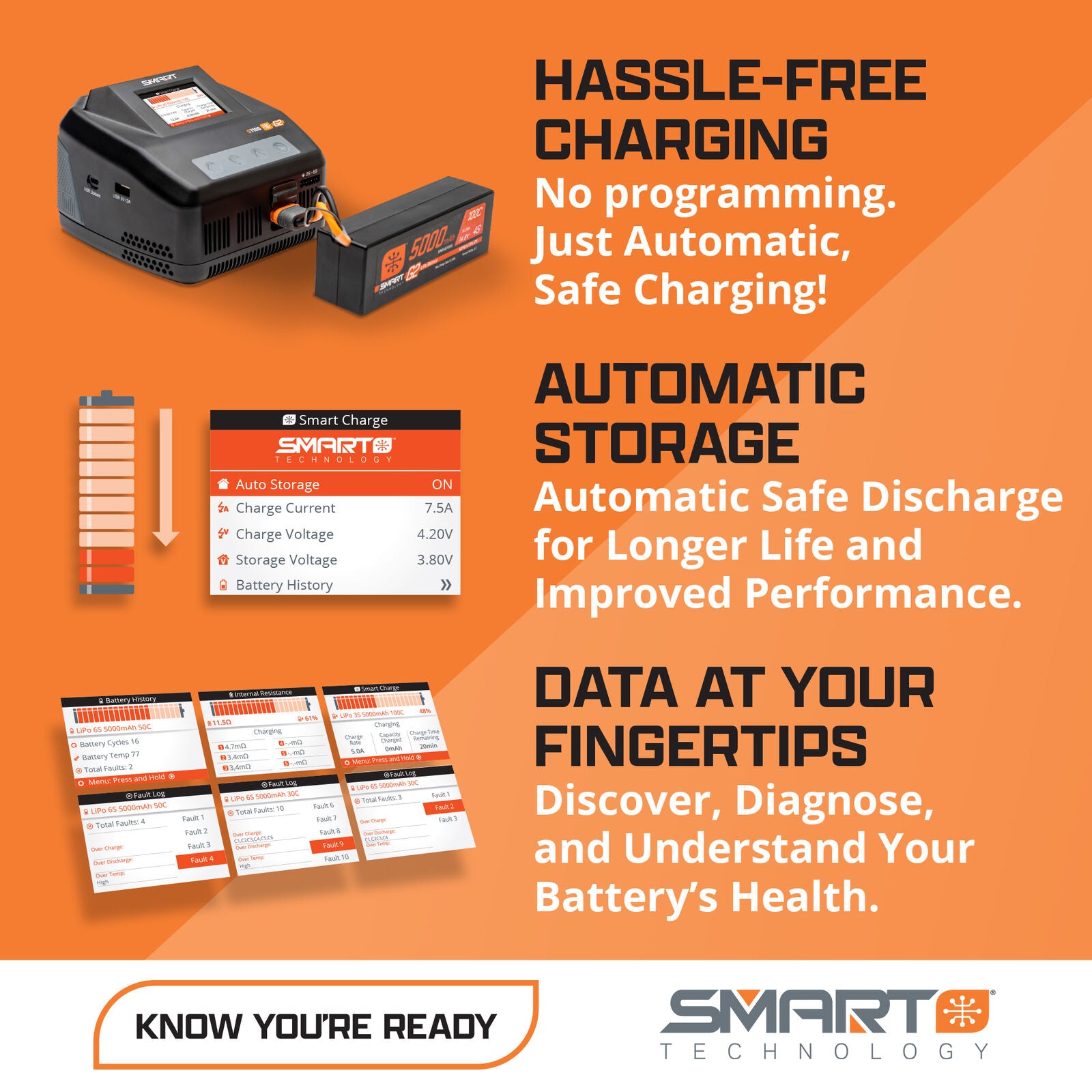 Spektrum RC - 11.1V 2000mAh 3S 30C Smart G2 LiPo Battery: IC2