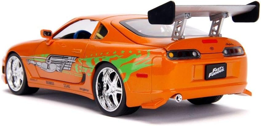 Jada Toys - Fast & Furious Brian's Toyota Supra - Figure & Lights, escala 1:18
