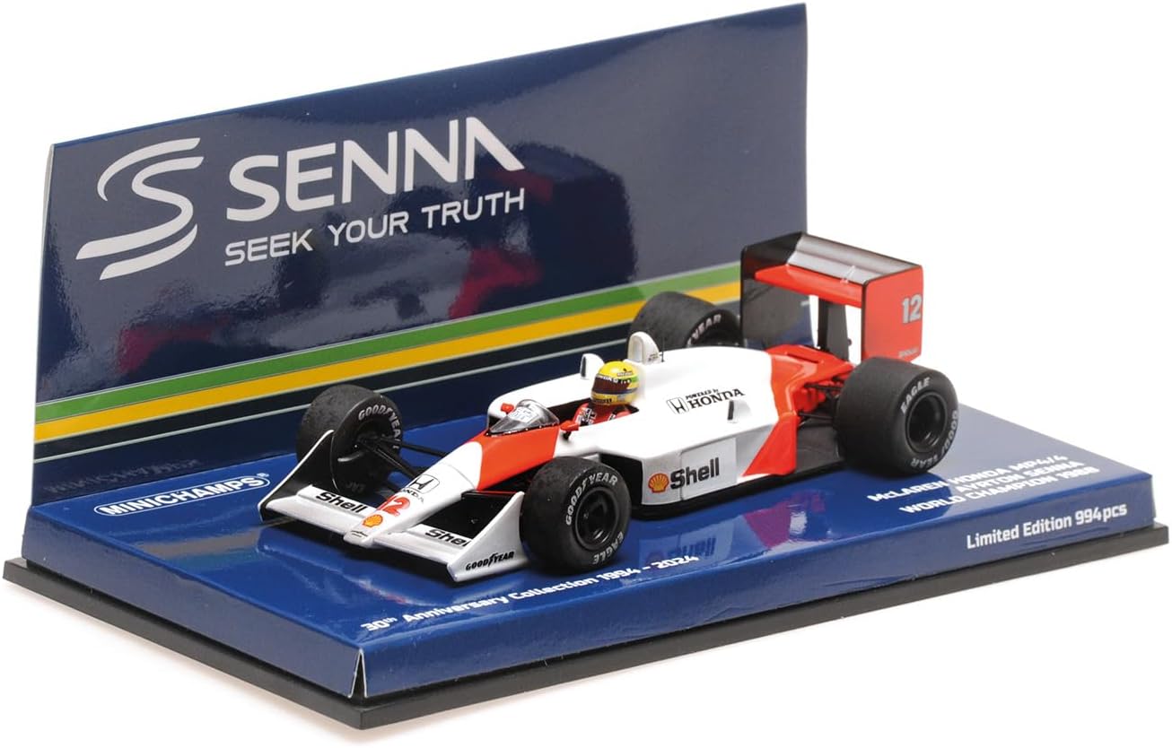 Minichamps - Ayrton Senna McLaren MP4/4 #12 F1 World Champion 1988 Dirty Version, escala 1:43