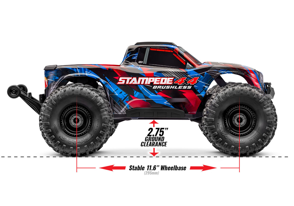 Traxxas - Stampede® 4x4 VX3 1/10 RTR 4WD Brushless Monster Truck w/VX3 ESC, TQi™ Sport 2.4GHz Radio & TSM®, Naranja