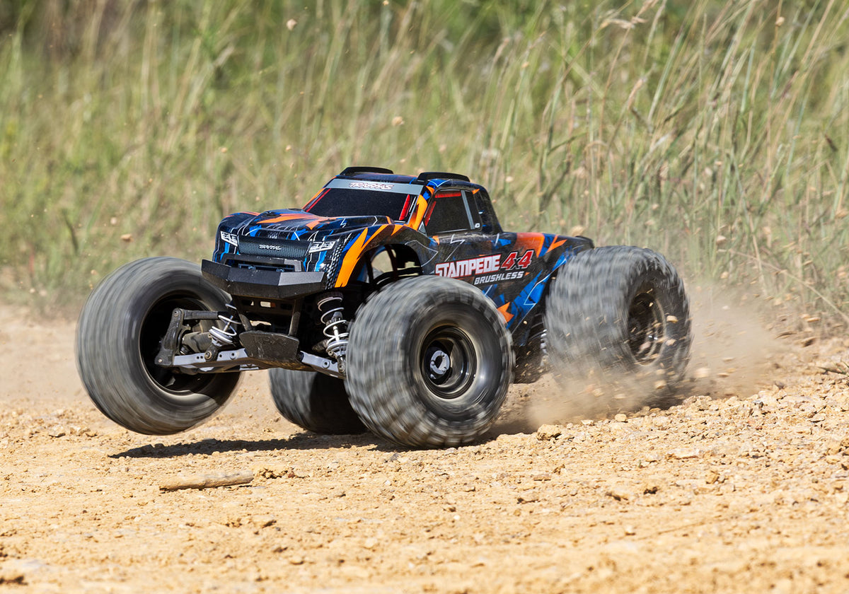 Traxxas - Stampede® 4x4 VX3 1/10 RTR 4WD Brushless Monster Truck w/VX3 ESC, TQi™ Sport 2.4GHz Radio & TSM®, Naranja