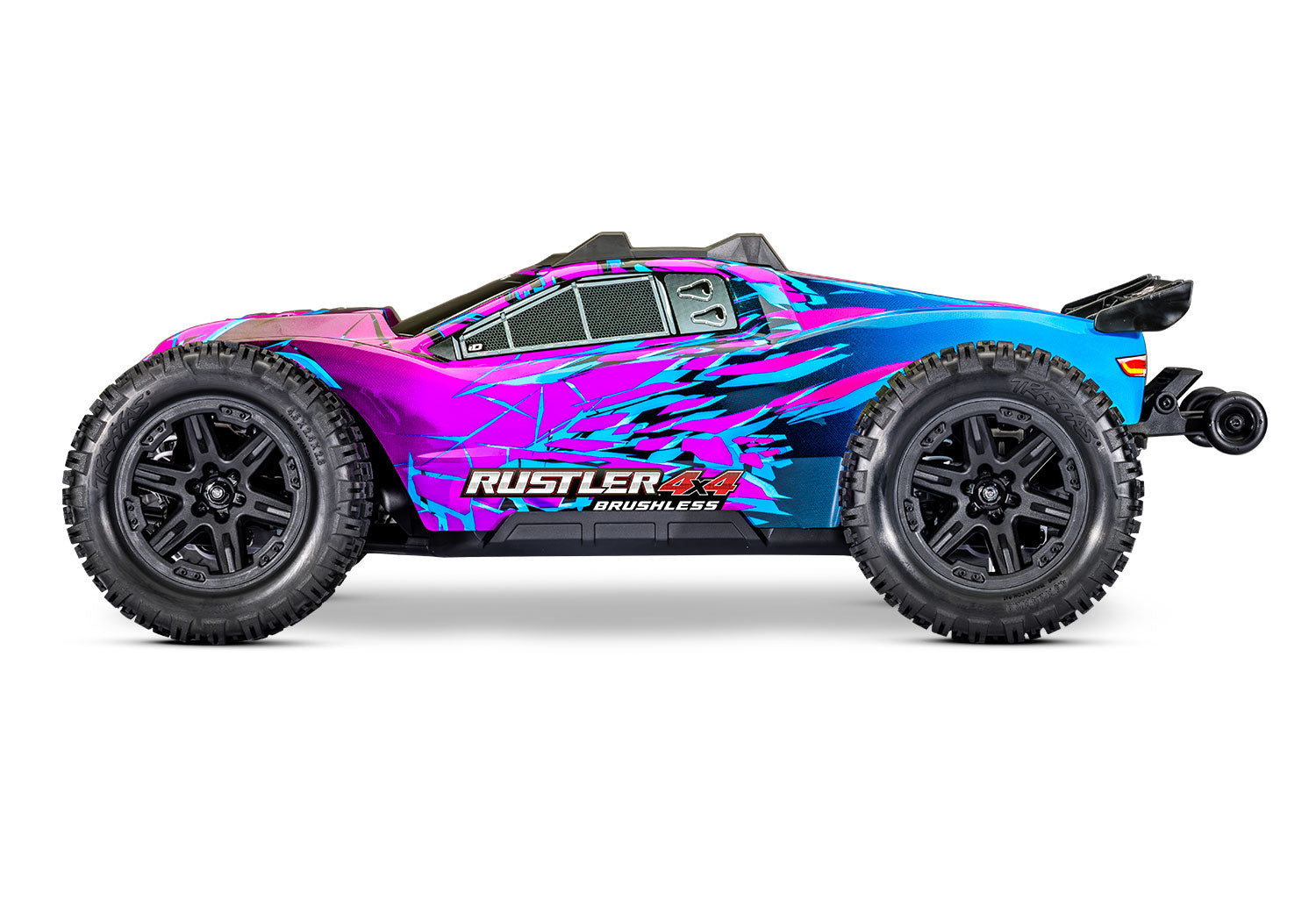 Traxxas - Rustler® 4x4 VX3 1/10 RTR 4WD Brushless Stadium Truck w/VX3 ESC, TQi™ Sport 2.4GHz Radio & TSM®, Morada