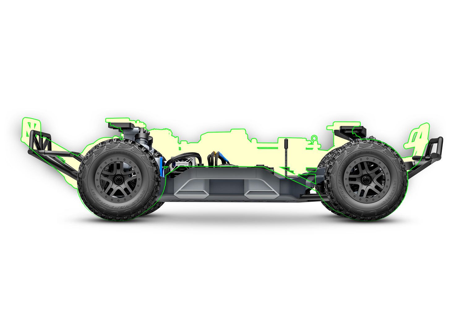 Traxxas - Slash® 4x4 VX3 1/10 RTR 4WD Brushless Short Course Truck w/VX3 ESC, TQi™ Sport 2.4GHz Radio & TSM®, Verde