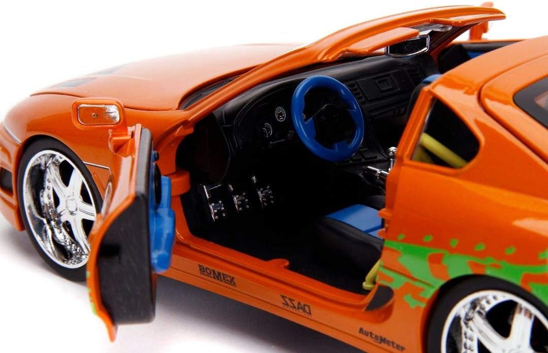 Jada Toys - Fast & Furious Brian's Toyota Supra - Figure & Lights, escala 1:18