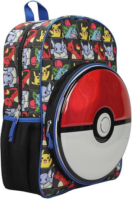 Pokemon - Mochila "Pokebola" con bolsillo circular frontal
