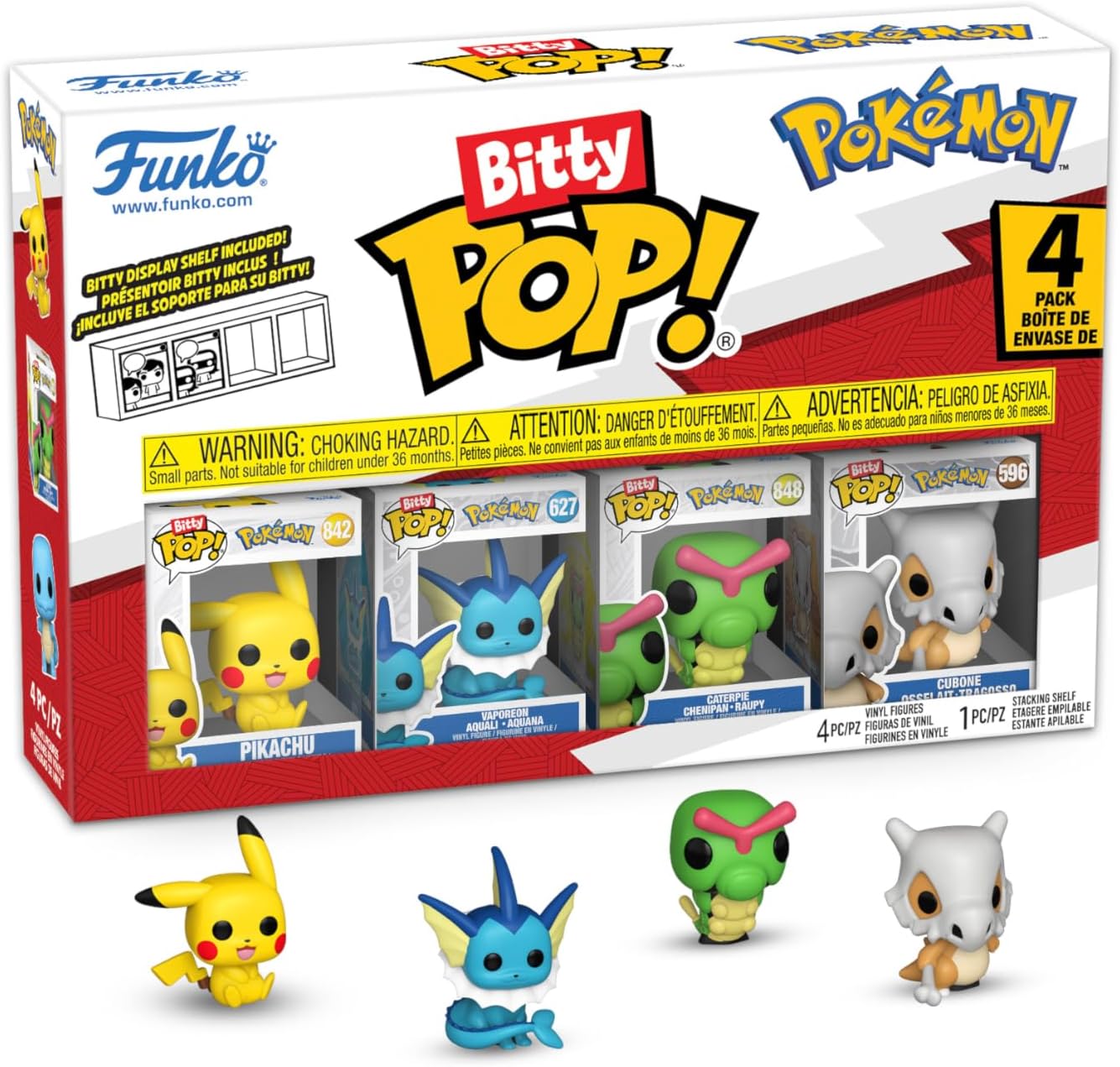 Funko Bitty Pop: Pokémon - Pikachu, Vaporeon, Caterpie and Cubone