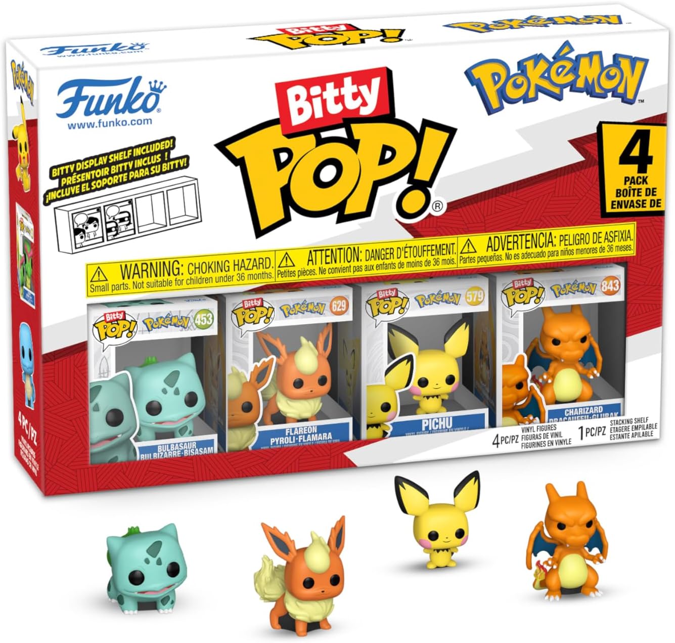 Funko Bitty Pop: Pokémon - Bulbasaur, Flareon, Pichu and Charizard