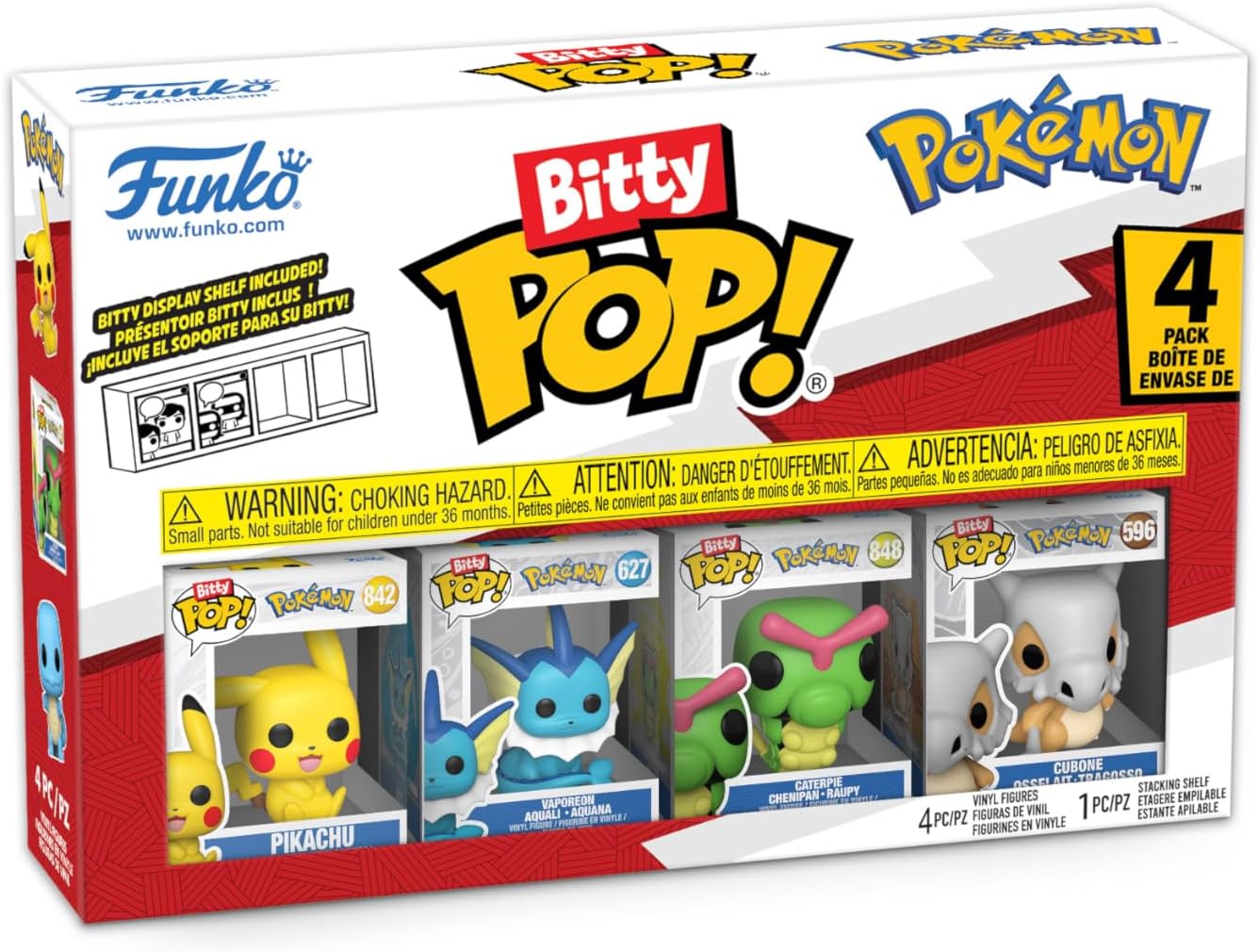 Funko Bitty Pop: Pokémon - Pikachu, Vaporeon, Caterpie and Cubone