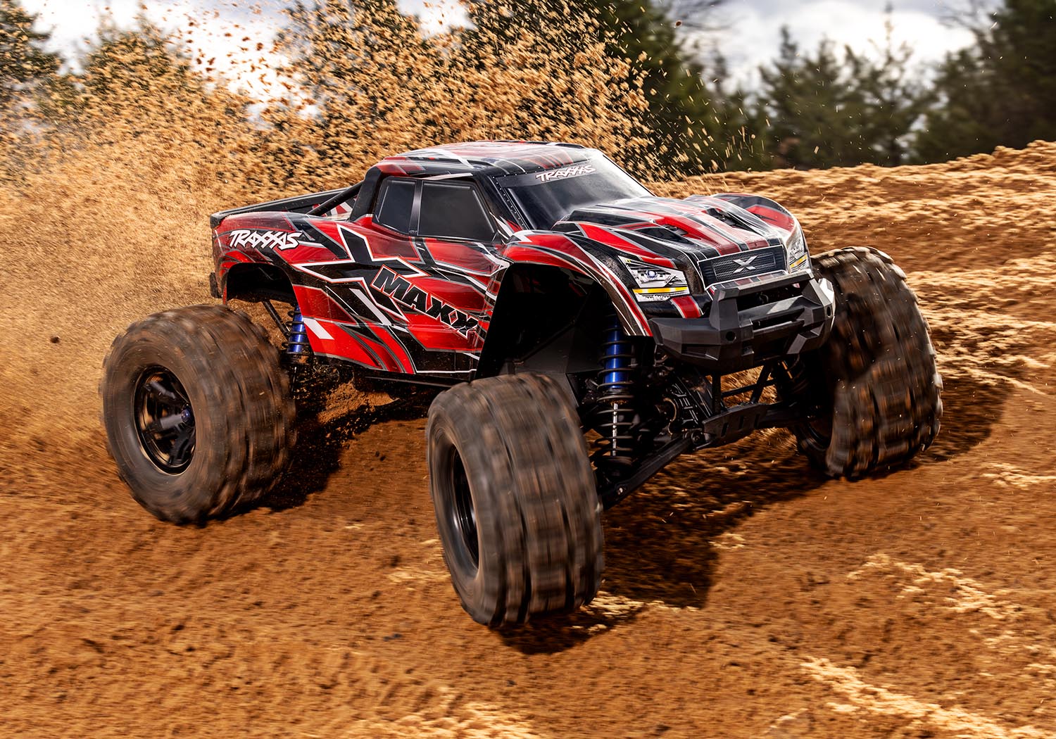 Traxxas - X-Maxx 8S 1/6 4WD Brushless RTR Monster Truck w/2.4GHz TQi Radio, TSM & Belted Tires, Roja