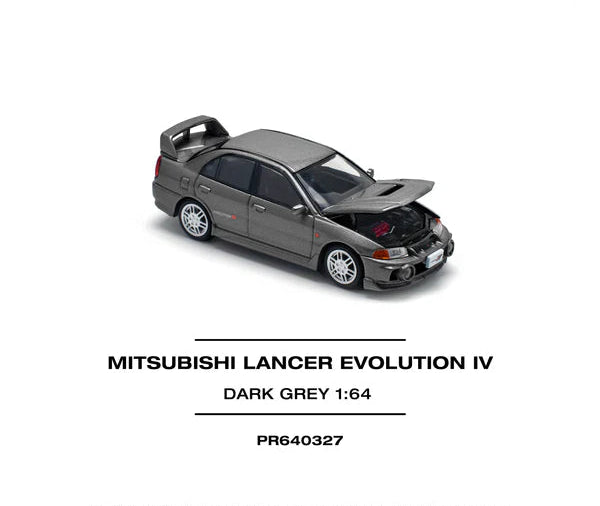 POP RACE - 1/64, MITSUBISHI LANCER EVOLUTION IV DARK GREY