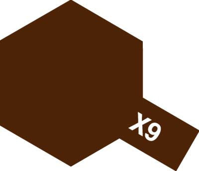 Tamiya - Acrylic Mini X-9 Brown Paint, 10ml Bottle