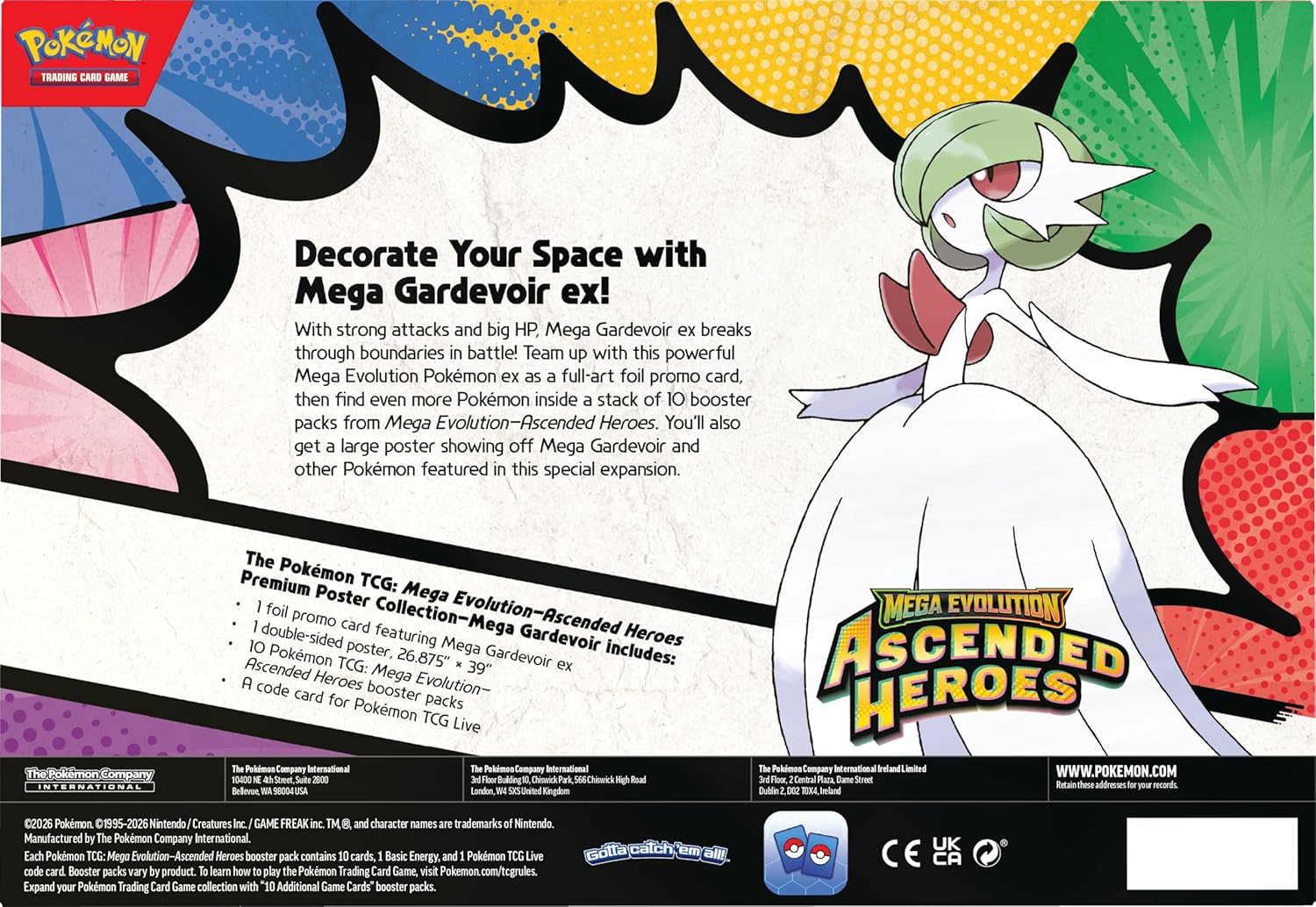 Pokémon TCG: Mega Evolution - Ascended Heroes - Premium Poster Collection - Mega Gardevoir (Ingles)
