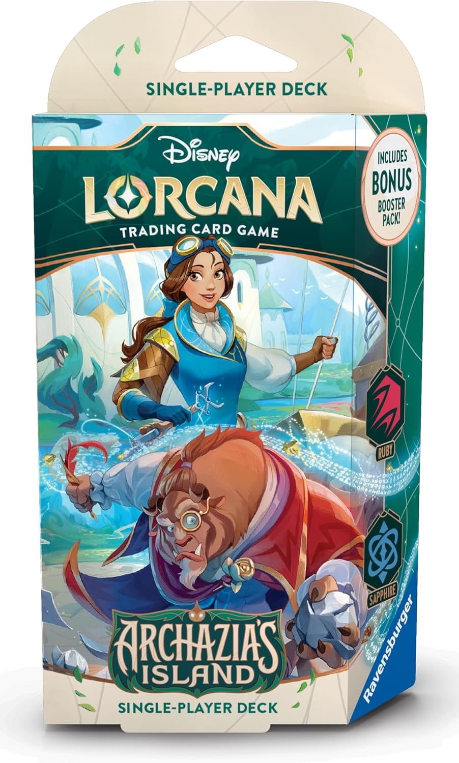 Ravensburger - Disney Lorcana: Archazia's Island - Starter Deck (Ruby & Sapphire) (Ingles)
