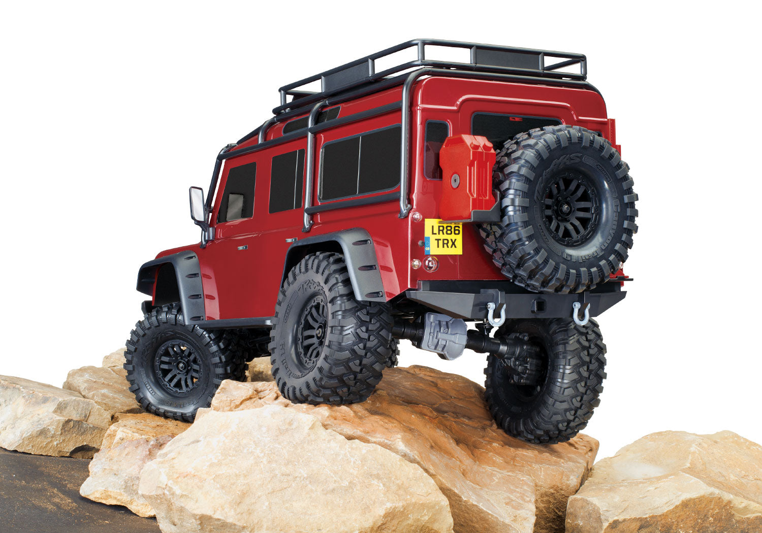 Traxxas - TRX-4 1/10 Scale & Trail Rock Crawler w/Land Rover Defender Body w/XL-5 ESC & TQi 2.4GHz Radio, Roja