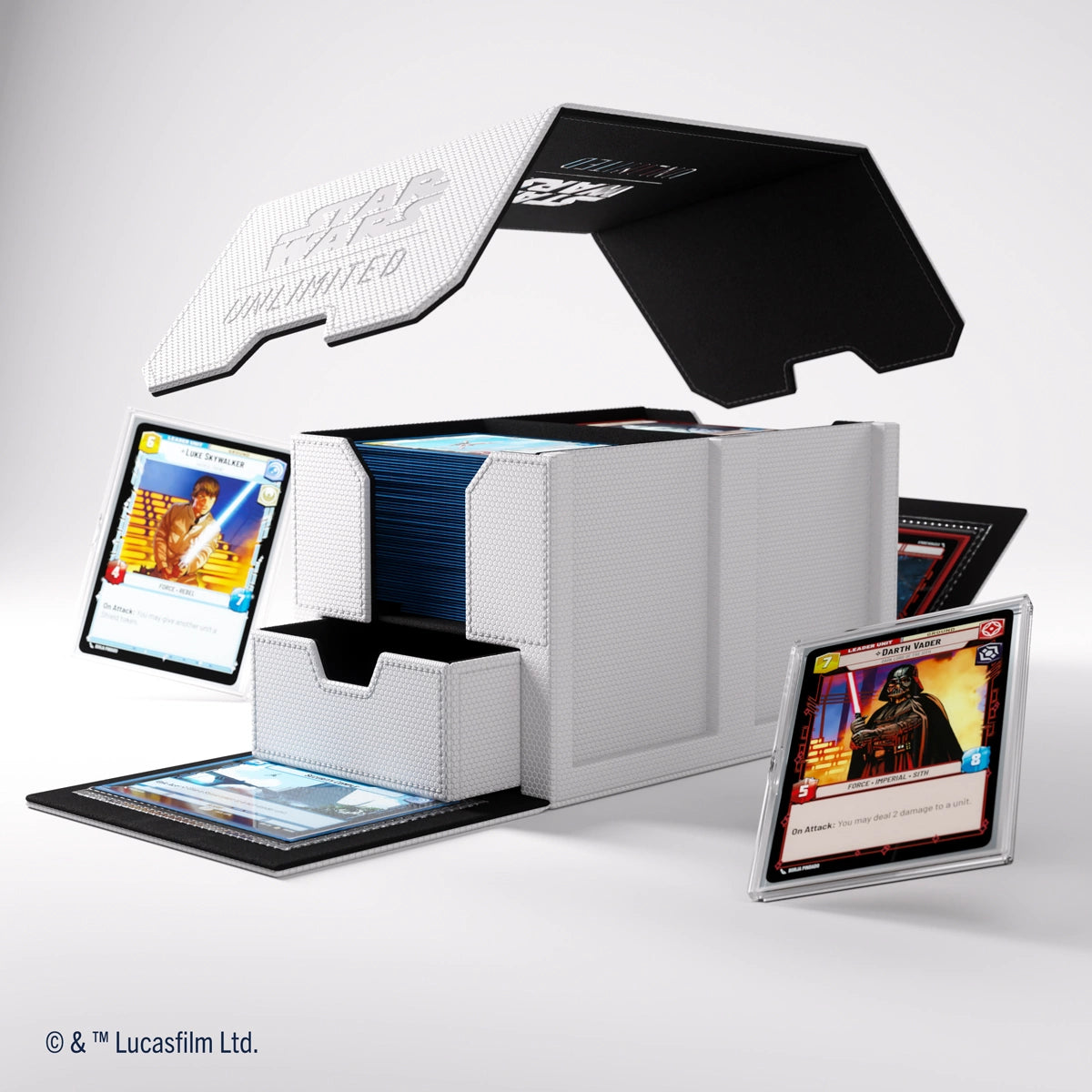 Gamegenic - Star Wars: Unlimited - Double Deck Pod - Estuche para tarjetas - Blanco