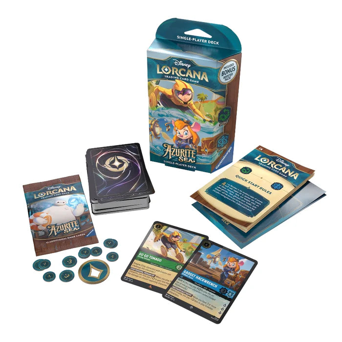 Ravensburger - Disney Lorcana: Azurite Sea - Starter Deck (Emerald & Sapphire) (Ingles)
