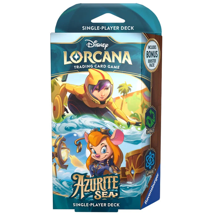 Ravensburger - Disney Lorcana: Azurite Sea - Starter Deck (Emerald & Sapphire) (Ingles)
