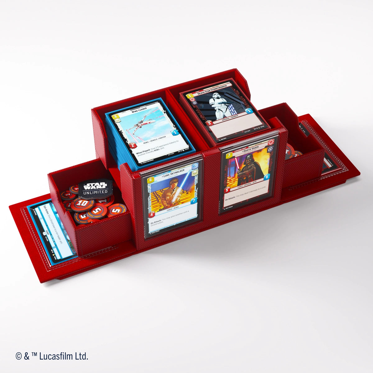 Gamegenic - Star Wars: Unlimited - Double Deck Pod - Estuche para tarjetas - Rojo
