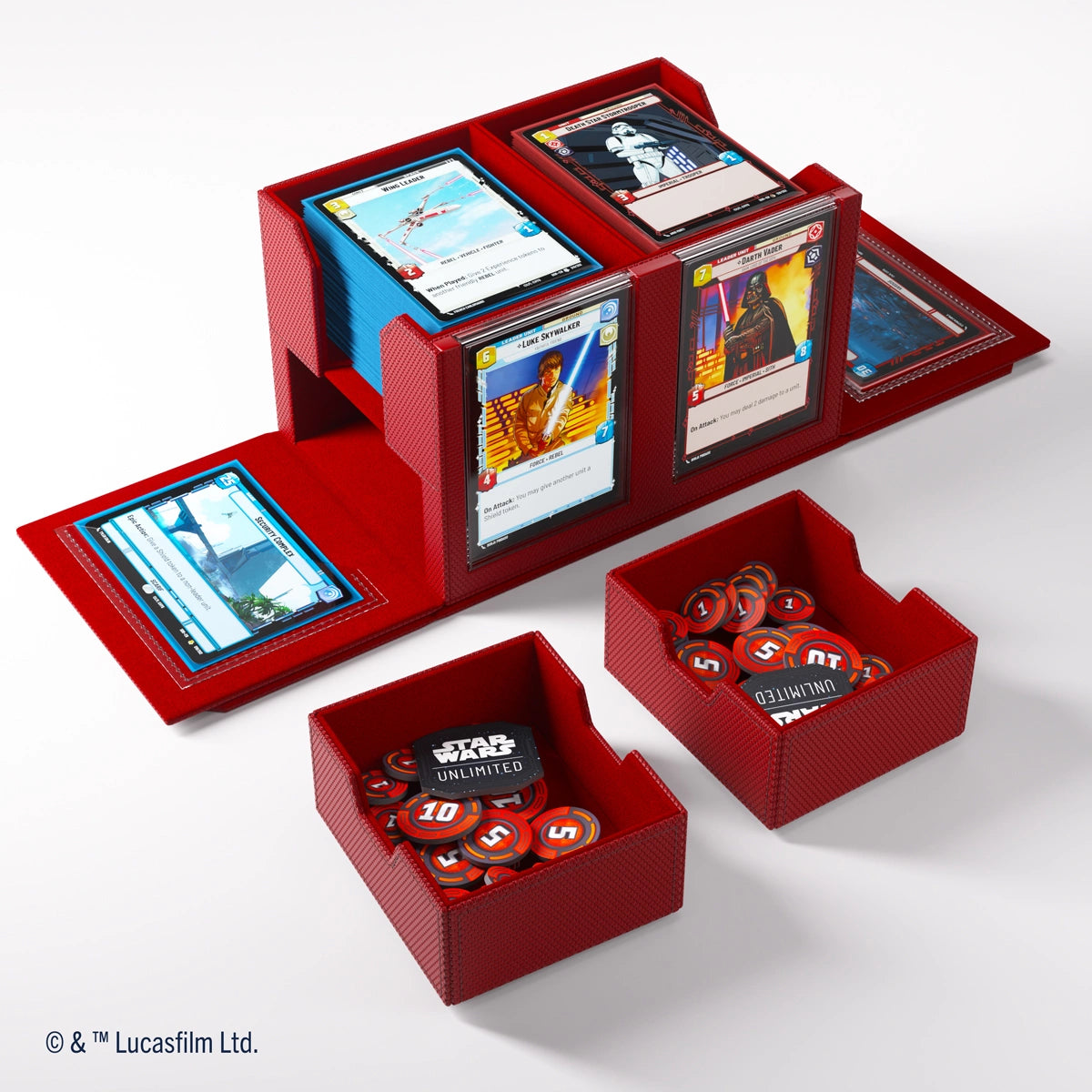 Gamegenic - Star Wars: Unlimited - Double Deck Pod - Estuche para tarjetas - Rojo