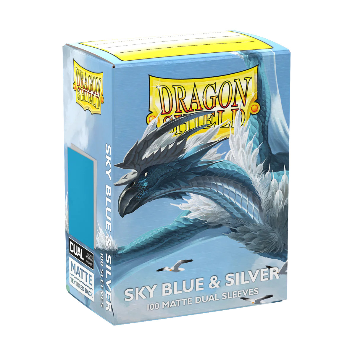 Arcane Tinmen - Dragon Shield - Sky Blue & Silver - Dual Matte Sleeves - Standard Size