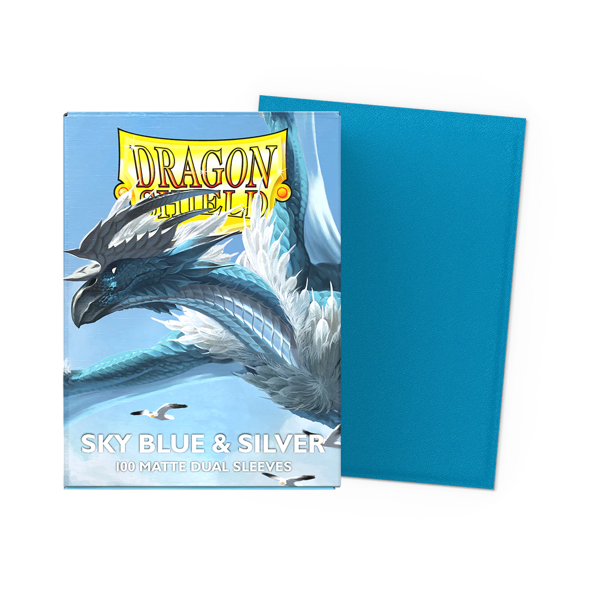 Arcane Tinmen - Dragon Shield - Sky Blue & Silver - Dual Matte Sleeves - Standard Size