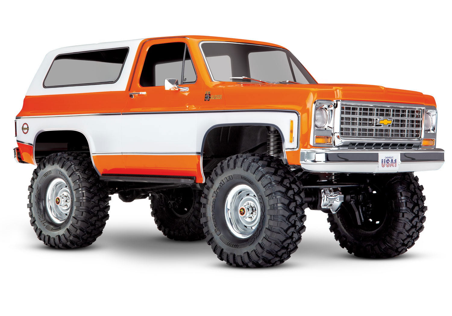 Traxxas - TRX-4® 1/10 Trail Crawler Truck w/1979 Chevy Blazer Clipless Body w/TQi 2.4GHz Radio, Naranja