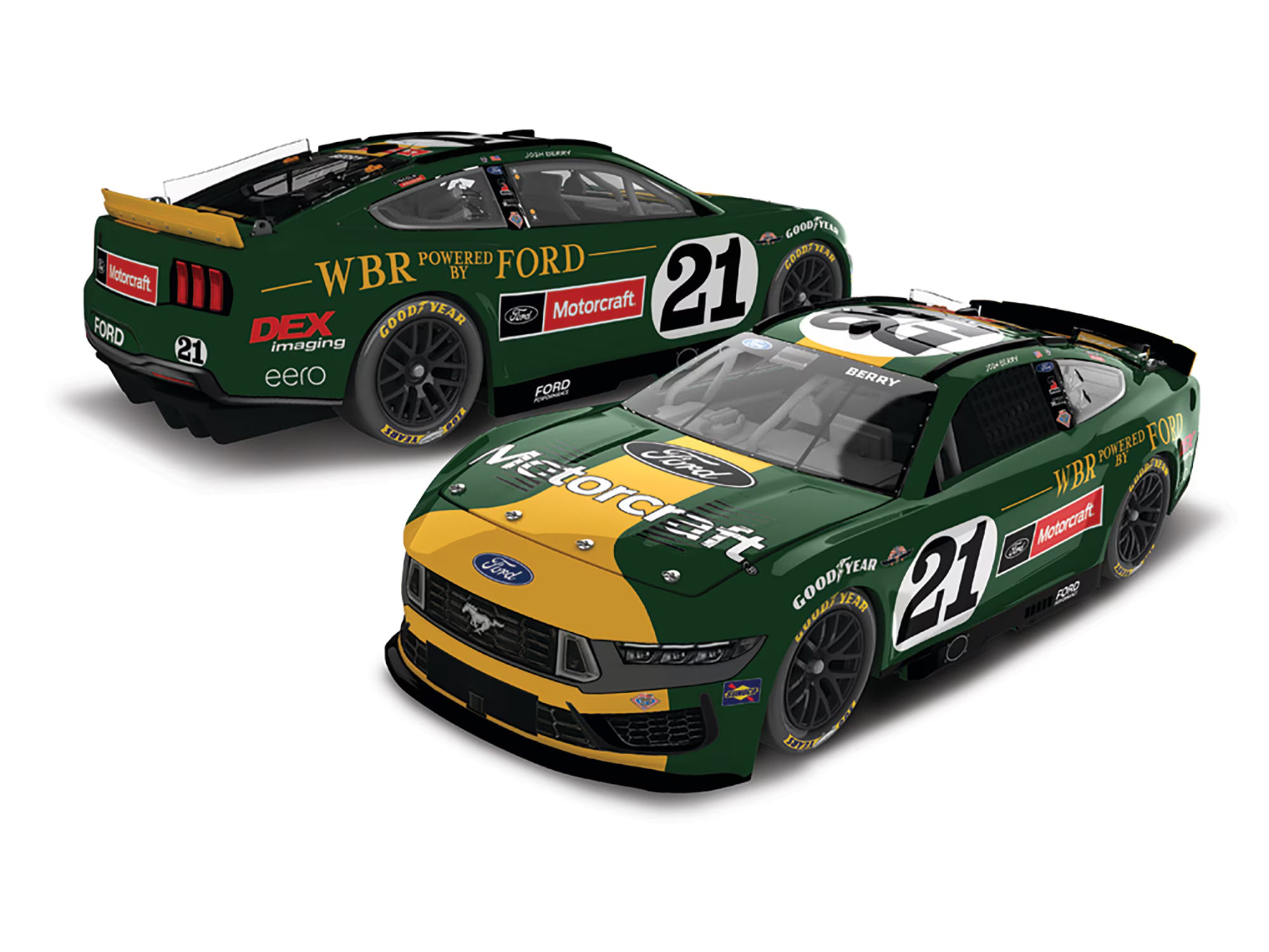 Lionel Racing - Josh Berry #21 Motorcraft Throwback 2025 Mustang, escala 1:64