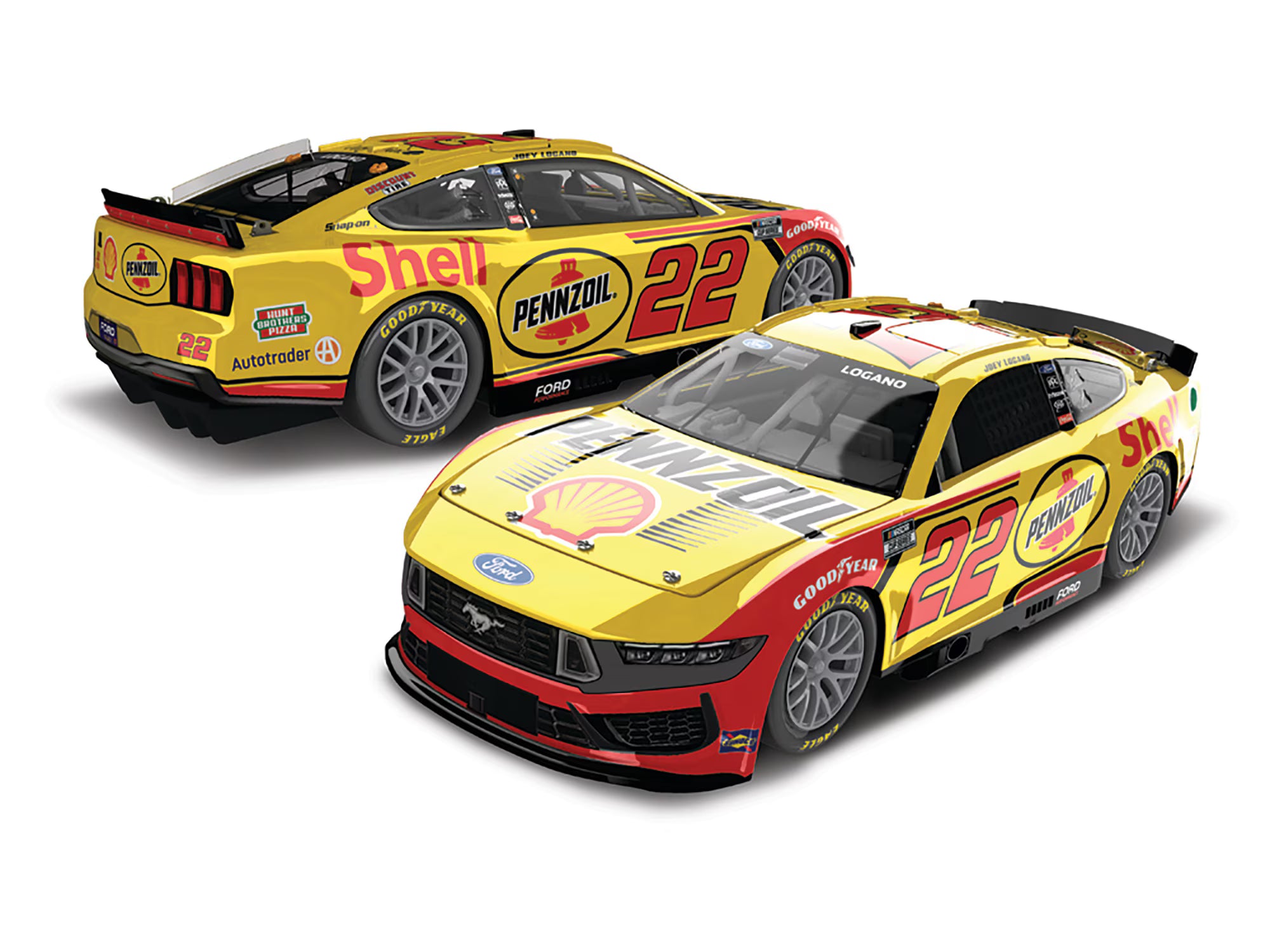 Lionel Racing - Joey Logano #22 Shell Pennzoil 2025 Mustang, escala 1:64