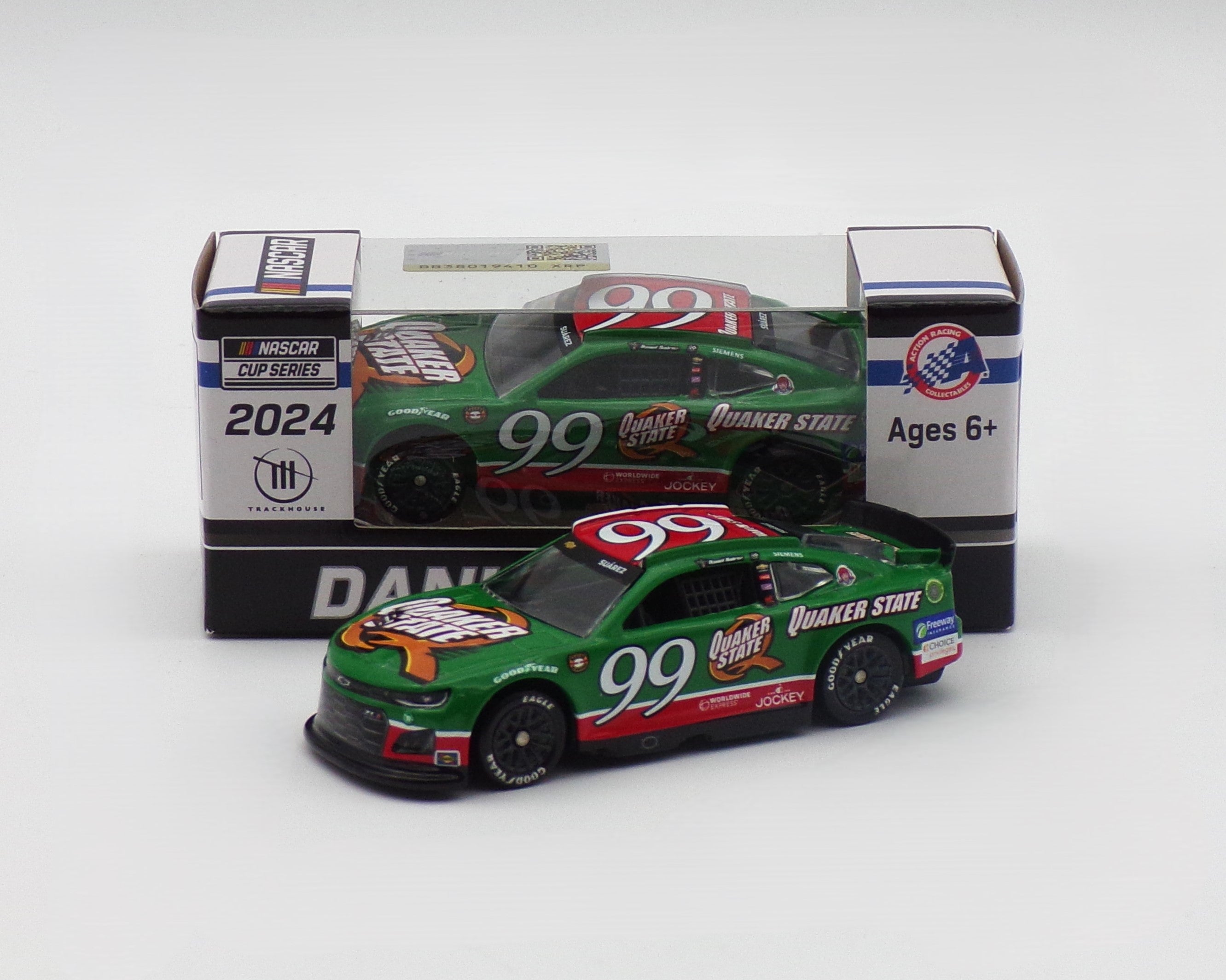 Lionel Racing - Daniel Suárez 2024 Quaker State THROWBACK ARC DIECAST, escala 1:64