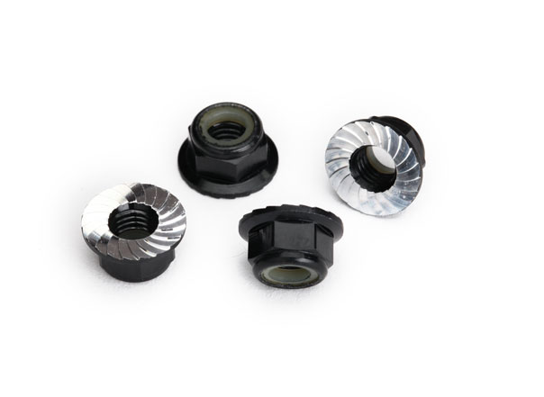 Traxxas - 5 mm Black Aluminum Serrated Lock Nuts (4)