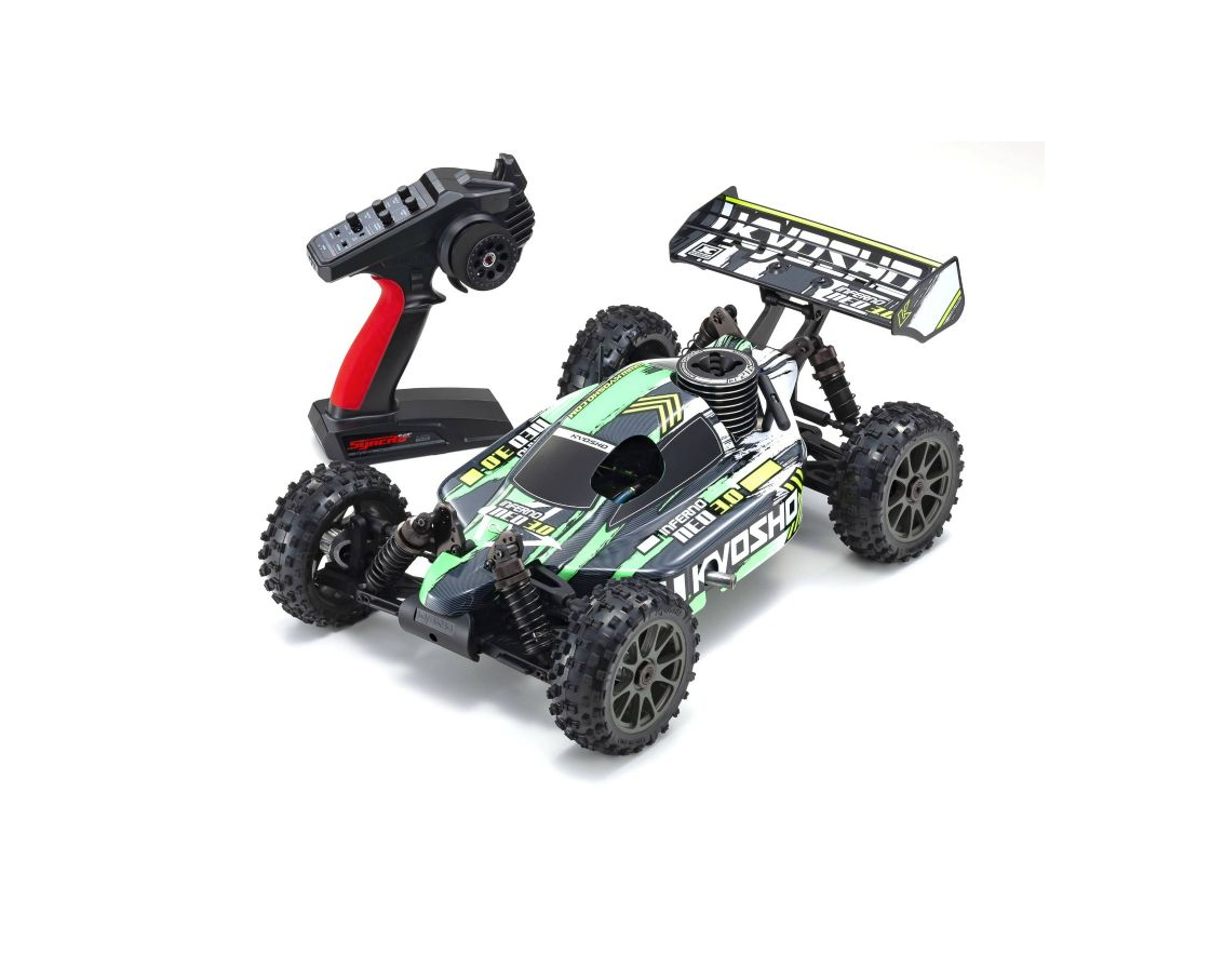 Kyosho - 1:8 Scale Radio Controlled GP Powered Racing Buggy readyset INFERNO NEO 3.0 Color type 4 Green