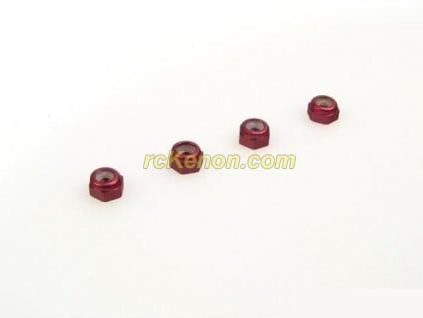 PN Racing - Alm. 2mm Wheel Lock Nut - Red