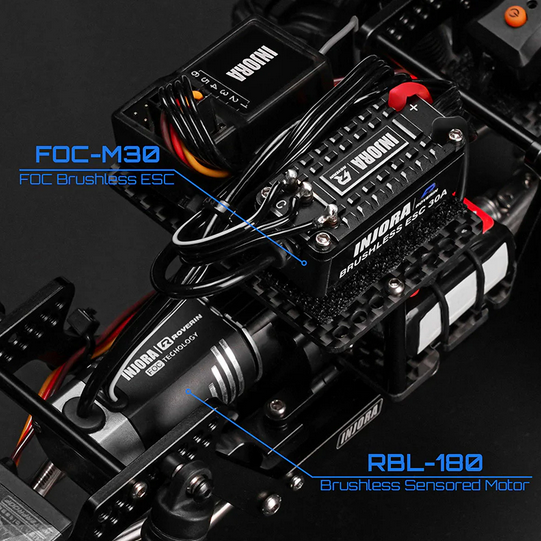 INJORA - Roverin FOC Sensored Brushless ESC & Motor Combo for 1/18 TRX4M Ascent18 (4800Kv)
