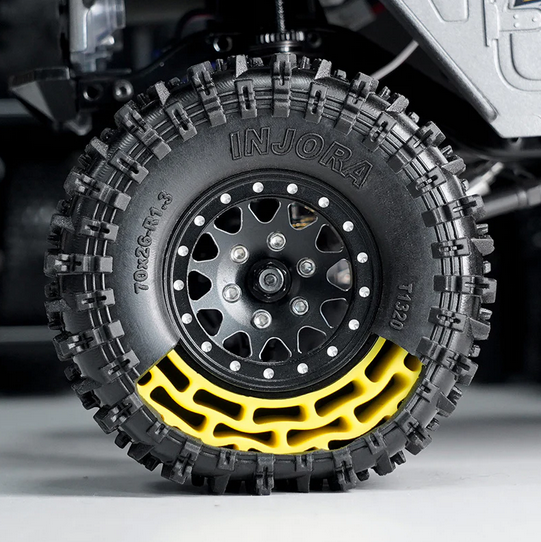 INJORA - 1.3" 70*26mm Cling On Tires & Silicone Rubber Inserts Combo (4) Super Soft