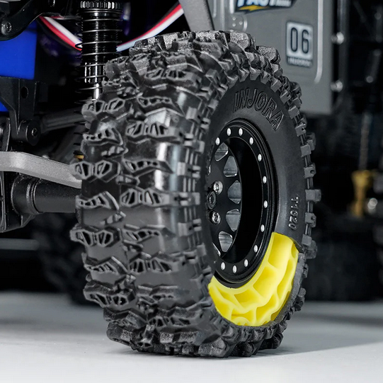 INJORA - 1.3" 70*26mm Cling On Tires & Silicone Rubber Inserts Combo (4) Super Soft