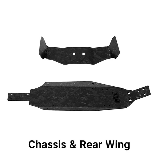 INJORA - Forged Carbon Fiber Chassis & Rear Wing for 1/24 Buggy Losi Micro-B
