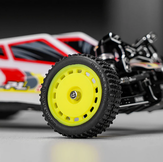 INJORA - Pre-mounted Pin Buggy Tires & Wheels for 1/24 Losi Micro-B Yellow