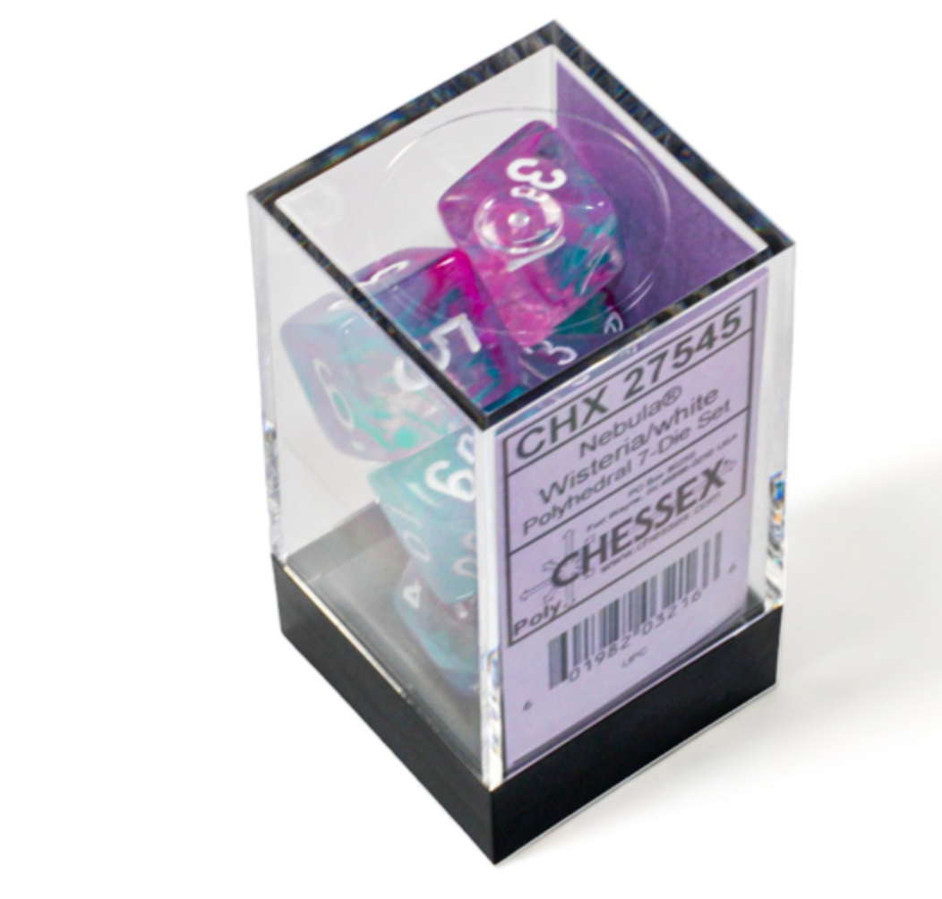 CHESSEX - Nebula Wisteria/White Polyhedral 7 - Dice Set