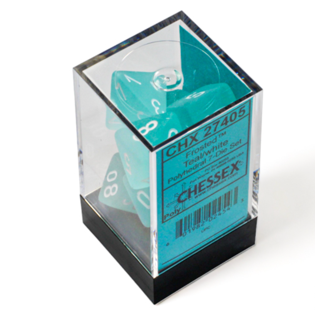 CHESSEX - Frosted Teal/White 7 Dice Set