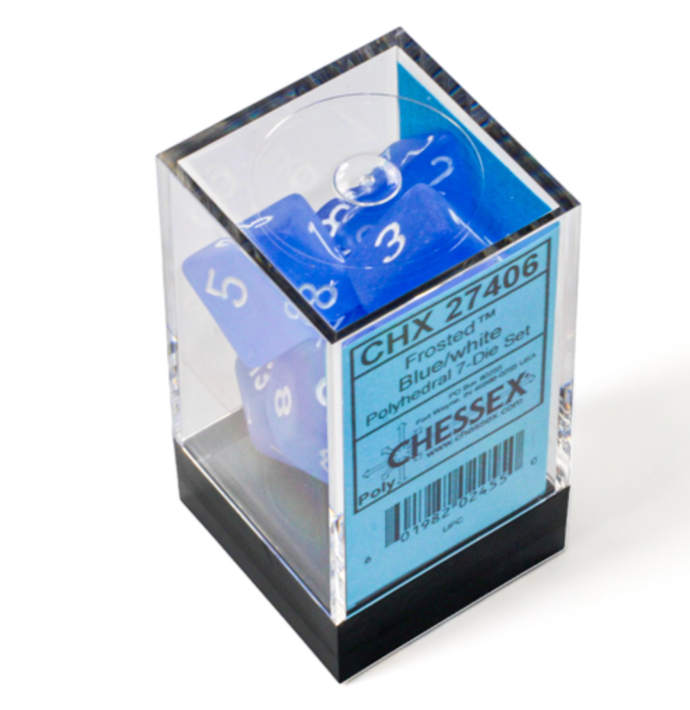 CHESSEX - Frosted Blue/White 7 Dice Set